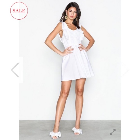 Free People White Half Moon Smocked Mini Dress - Picture 4 of 8